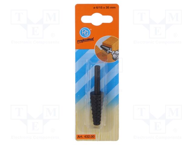 Rotary burr; 6mm; wood; Mounting: rod 6mm