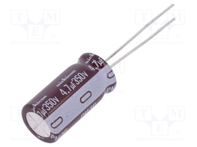 Capacitor: electrolytic; low impedance; THT; 4.7uF; 350VDC; ±20%