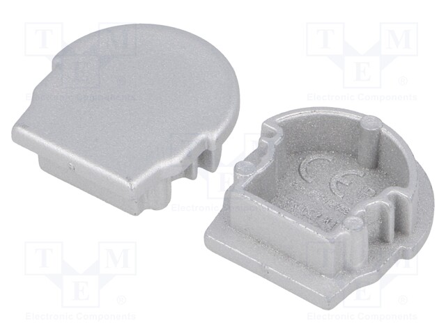 Cap for LED profiles; silver; ABS; Application: UNI12
