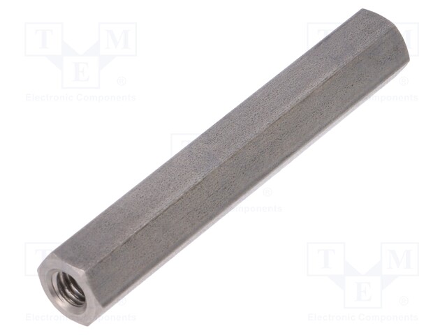Screwed spacer sleeve; Int.thread: M6; 65mm; hexagonal