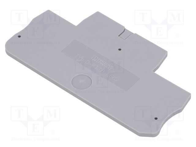 End plate; grey; Width: 2.2mm; Ht: 34.9mm; L: 65.4mm
