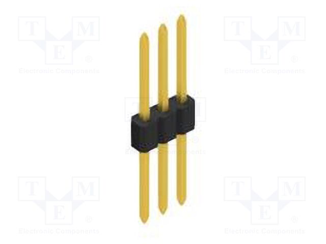 Connector: pin strips; pin header; male; PIN: 3; 1.27mm; THT; 1x3