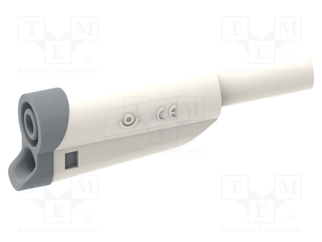 Connector: 4mm banana; plug; 36A; white; insulated; nickel plated