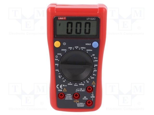 Digital multimeter; LCD (2000); VAC: 0,1m÷200/600V; -40÷1000°C
