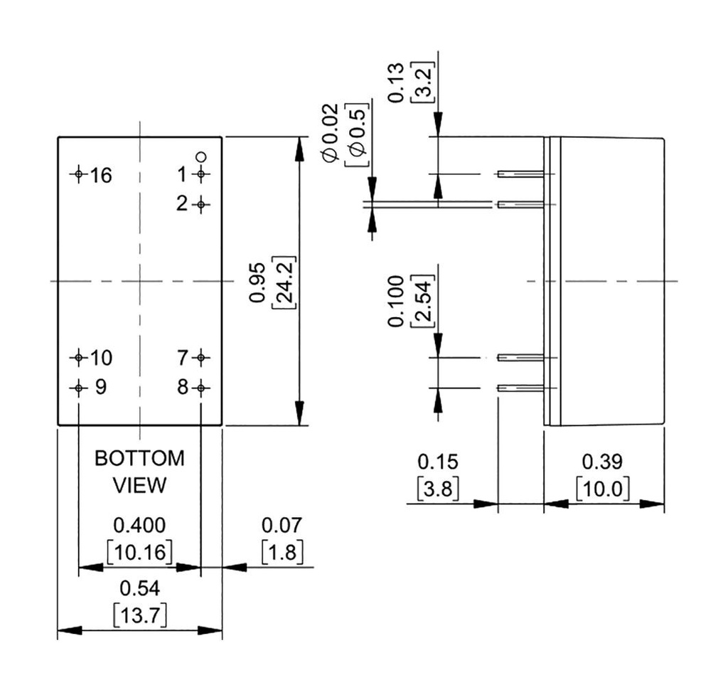 Converter: DC/DC; 6W; Uin: 18÷74VDC; Uout: 12VDC; Uout2: -12VDC; THT