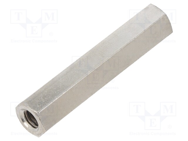 Screwed spacer sleeve; 25mm; Int.thread: M2; hexagonal