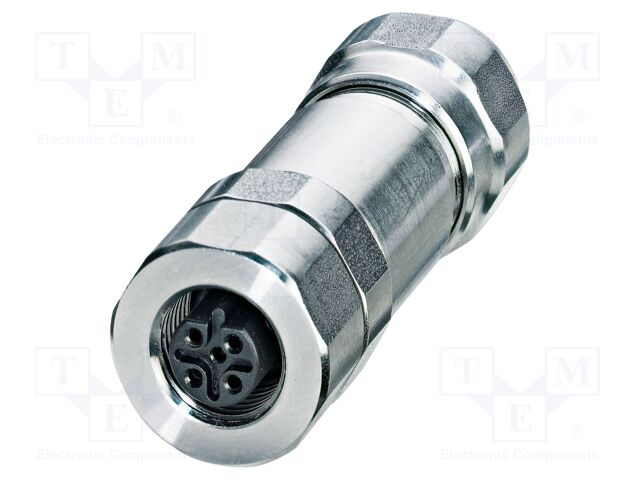Connector: M12; plug; PIN: 5; 48V; straight; IP67; screw terminal