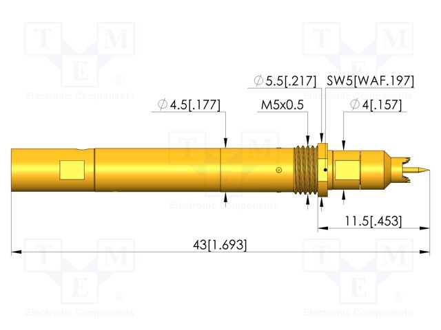 Test needle; screw-in