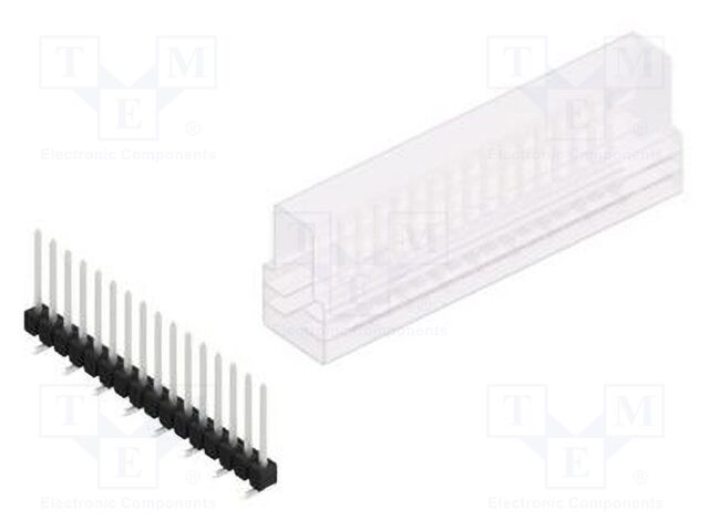 Connector: pin strips; pin header; male; PIN: 16; 2.54mm; SMT; 1x16