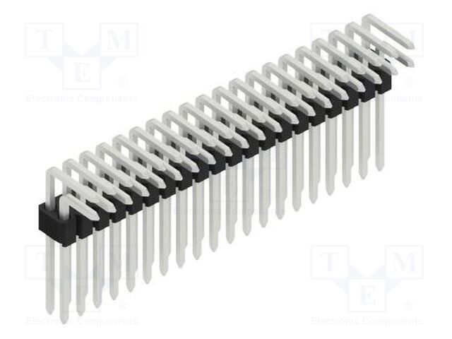 Connector: pin strips; pin header; male; PIN: 40; 1.27mm; THT; 2x20