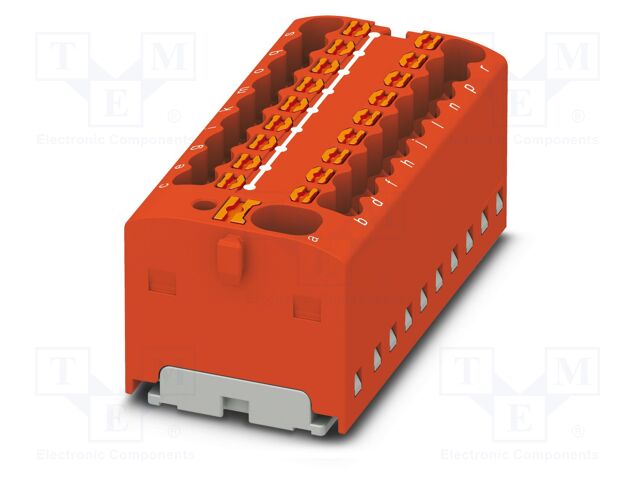 Splice terminal: rail; PA; L: 17.7mm; terminals: 19; W: 43.9mm