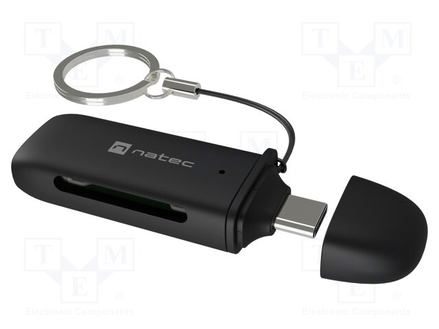 Card reader: memory; USB C plug; OTG,USB 3.2 Gen 1x1; black
