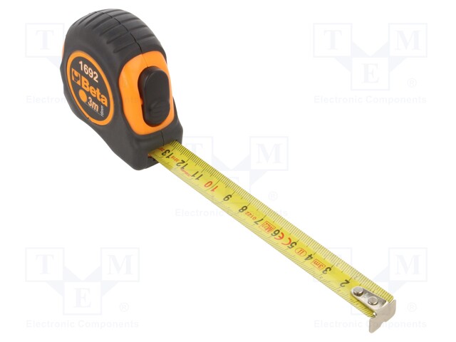 Measuring tape; L: 3m; Width: 16mm; Enclos.mat: ABS; Class: II