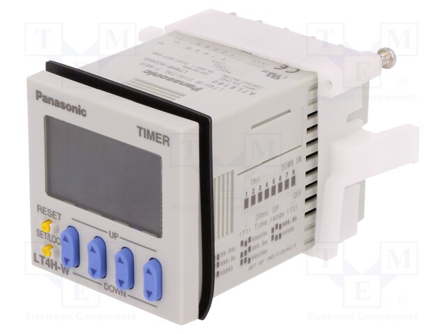 Timer; Range: 0,01s÷9999h; SPDT; 24VAC; on panel; OUT 1: 250VAC/5A