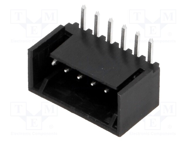 Socket; wire-board; male; PIN: 6; shrouded; 2.54mm; THT; MTA-100