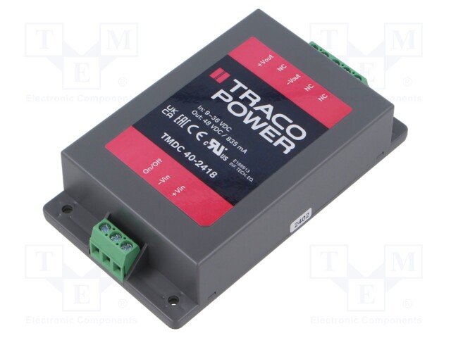 Converter: DC/DC; 40W; Uin: 9÷36V; Uout: 48VDC; Iout: 835mA; 162g