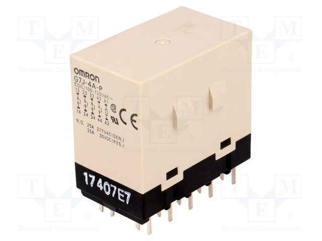 Relay: electromagnetic; 4PST-NO; Ucoil: 110VAC; 25A; Series: G7J