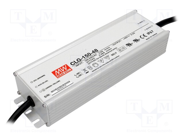 Power supply: switched-mode; LED; 153.6W; 48VDC; 3.2A; 90÷264VAC