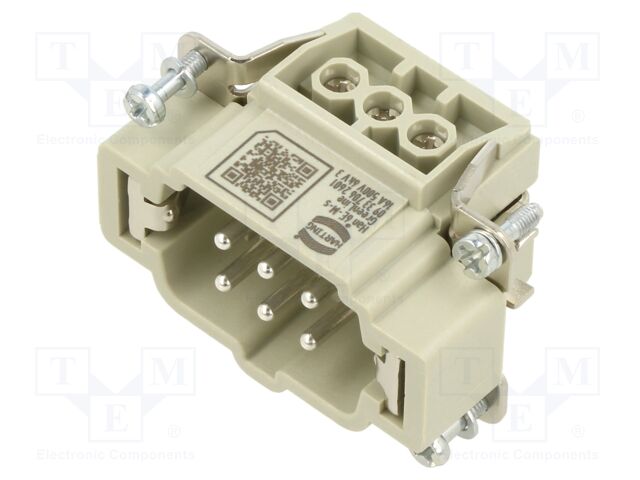 Connector: HDC; contact insert; male; 16A; 500V; Han E®; PIN: 6; 6+PE