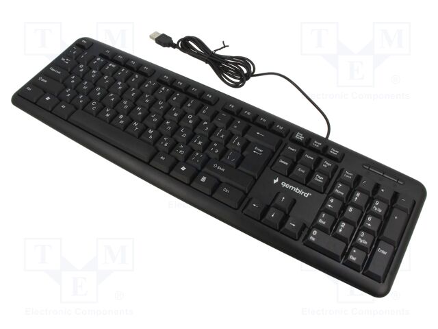 Keyboard; black; USB A; wired,RU layout; 1.5m