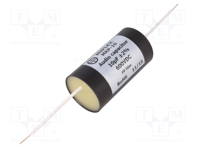Capacitor: polypropylene; 10uF; 600VDC; ±2%; Ø35x65mm; -25÷85°C