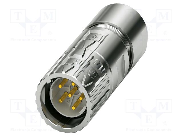 Connector: M23; plug; PIN: 6; crimped; straight; M23 PRO; 30A; 630V