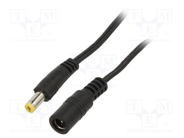 Cable; 2x0.52mm2; DC 5,5/2,1 plug,DC 5,5/2,1 socket; straight