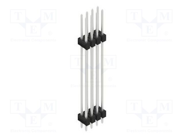 Connector: pin strips; pin header; male; PIN: 8; 2.54mm; THT; 2x4