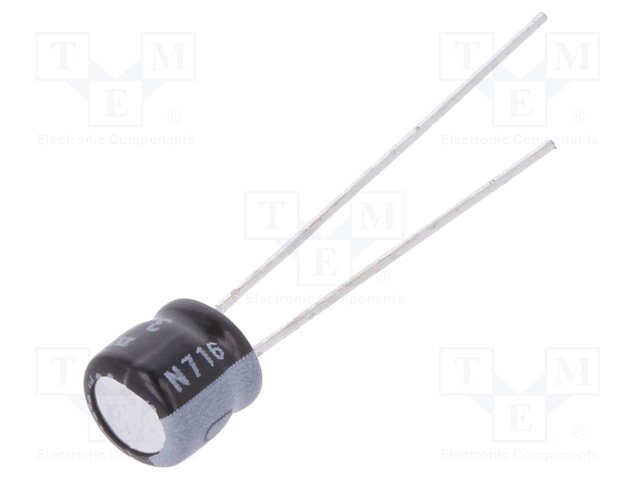 Capacitor: electrolytic; THT; 33uF; 6.3VDC; Ø5x5mm; Pitch: 2mm; ±20%