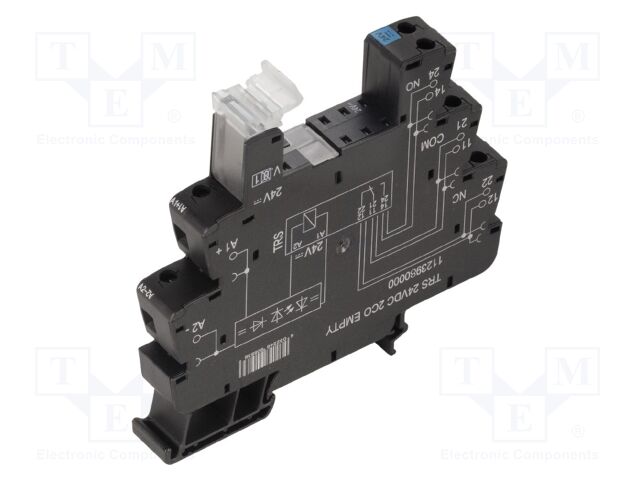 Socket; 10A; DIN; Leads: screw terminals; -40÷60°C; Contacts: DPDT