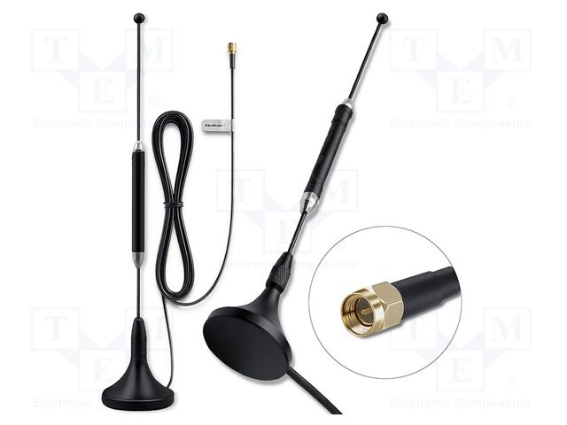 Antenna; black; SMA; 100W; 600÷2700MHz; 50Ω; 3m; 5dBi; -40÷85°C