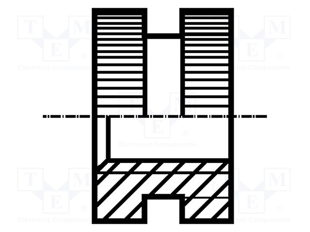 Threaded insert; brass; without coating; M5; BN: 1036; L: 5mm