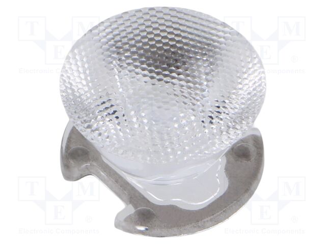 LED lens; Øout: 26mm; 18°; Mounting: glue; H: 14.85mm