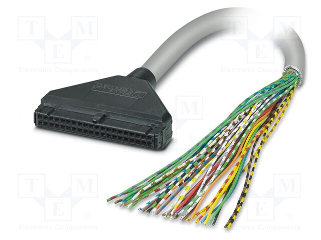 Ribbon cable with IDC connectors; IDC/FLK 40pin,wires; 2m