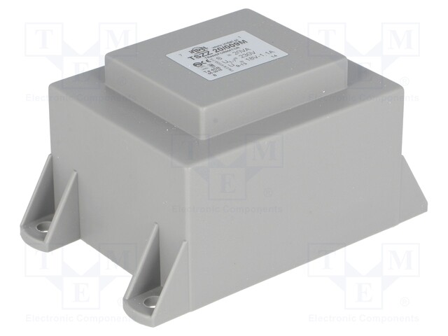 Transformer: encapsulated; 20VA; 230VAC; 18V; 1.11A; Mounting: PCB