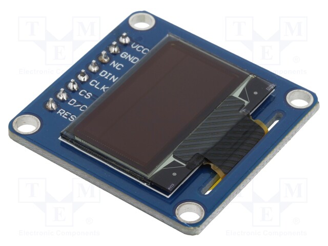 Display: OLED; 0.96"; 128x64; 33.5x33mm; yellow-blue; PIN: 8; 160°