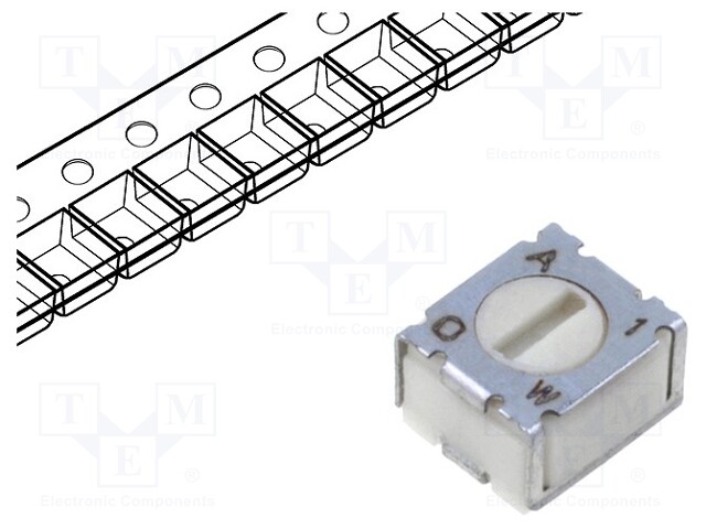 Potentiometer: mounting; single turn,horizontal; 100Ω; 100mW; SMD