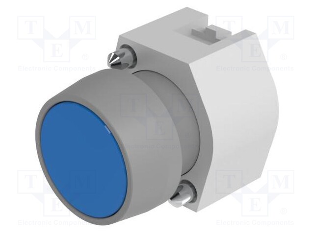 Switch: push-button; 22mm; Stabl.pos: 1; blue; none; IP65; flat