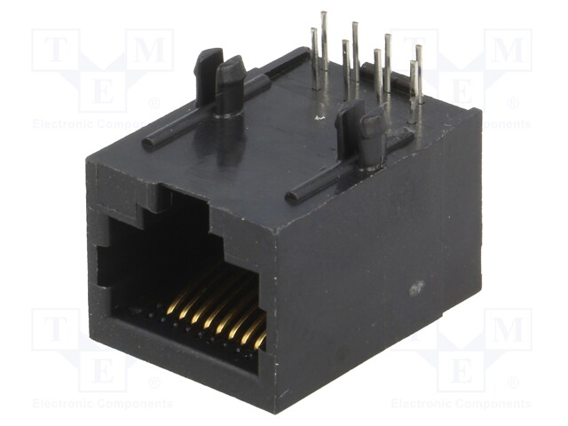 Socket; RJ45; PIN: 8; Layout: 8p8c; THT; on PCBs; angled 90°