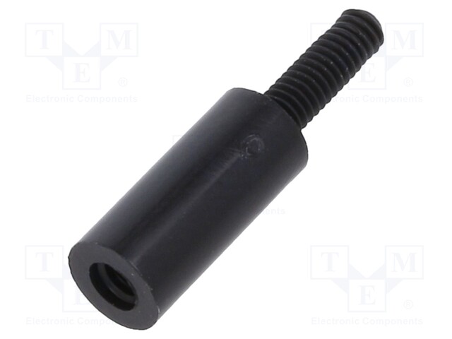 Screwed spacer sleeve; cylindrical; polyamide; M2,5; M2,5; 11mm