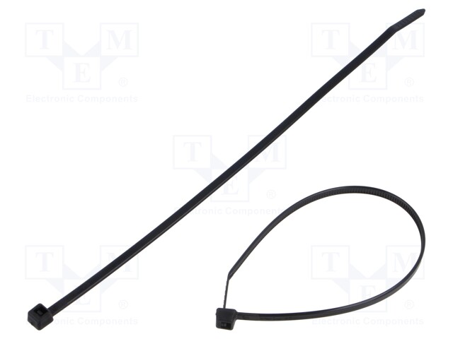 Cable tie; L: 205mm; W: 3.6mm; polyamide; black; UL94V-2
