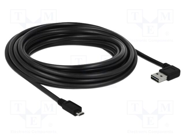Cable; USB 2.0; gold-plated; 5m; black; 22AWG,26AWG; 480Mbps