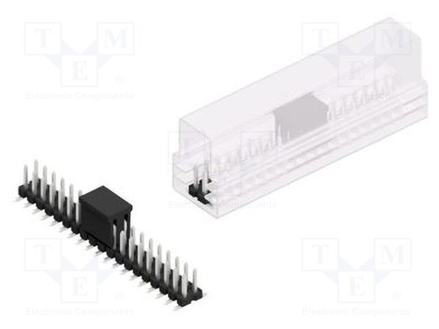Connector: pin strips; pin header; male; PIN: 38; 2.54mm; SMT; 2x19