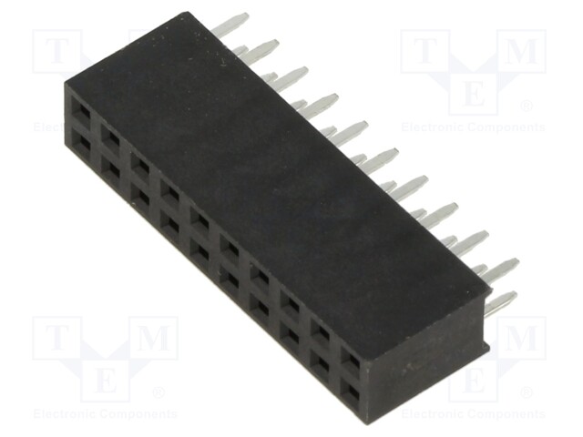 PCB Receptacle, Board-to-Board, 2.54 mm, 2 Rows, 20 Contacts, Through Hole Mount, M20 Series