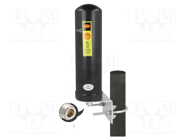 Antenna; 5G,LTE,external; black; N; pole clamp,for wall mounting
