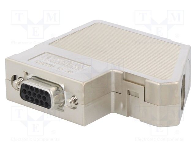 D-Sub HD; PIN: 15; plug; female; Locking: latch; angled 55°; 48V