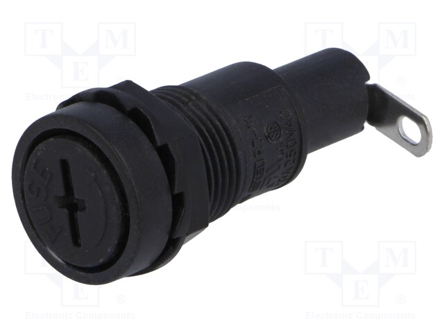 Fuse holder; cylindrical fuses; 5x20mm; 10A; Mounting: on panel