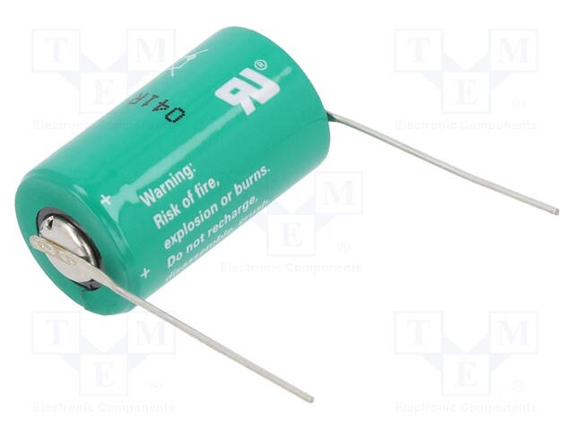 Battery: lithium; 3V; 1/2AA,1/2R6; axial; Ø14.7x25mm; 850mAh