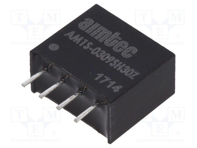 Converter: DC/DC; 1W; Uin: 2.97÷3.63V; 9VDC; Iout: 111mA; SIP4; 1.8g