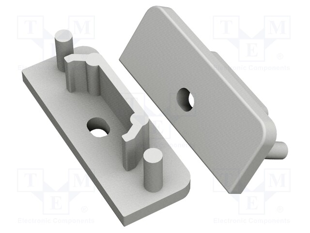 Cap for LED profiles; grey; ABS; Application: SURFACE14